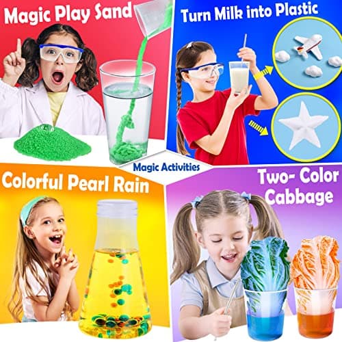 UNGLINGA Kit Scientifique pour Enfants - Laboratoire Enfant avec 60+ Expériences y Activites Manuelles eux Éducatif de Sciences et Chimie, Volcans