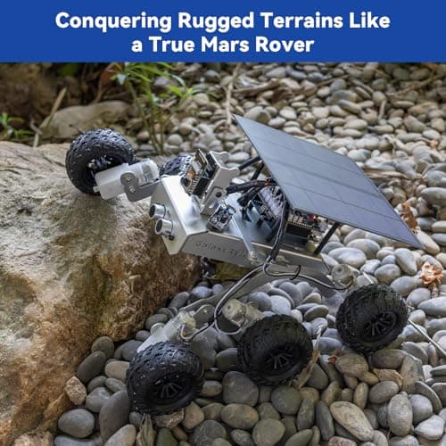 SUNFOUNDER GalaxyRVR Mars Rover Kit Robot vidéo Intelligent Compatible avec Arduino UNO R3 avec ESP32 Cam pour visuels FPV en Temps réel, Carte R3 et Piles Rechargeables incluses
