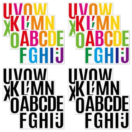 12 Feuilles Lettres Autocollantes,4Inch Lettres Adhésives,Stickers Lettres,D'Autocollants Alphabet ImperméAbles,Lettres Adhésives Autocollants,pour Déco Scrapbooking,L'Artisanat, Les Affiches