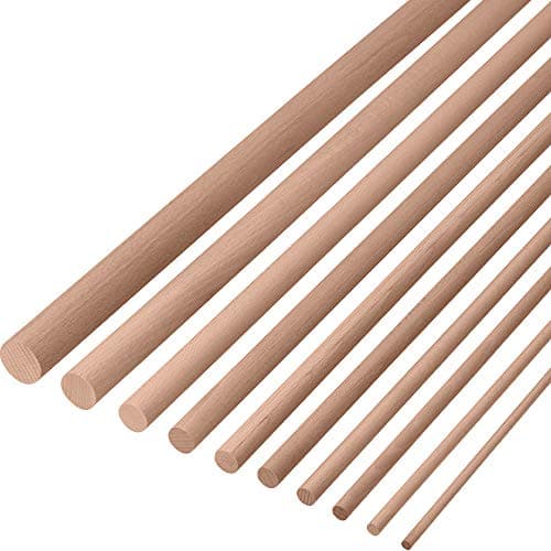 Gedotec Bastelleiste Ensemble de Bricolage Holz-Dübel pour Construction Laternen-Stäbe pour Bricoler | Ø 10 mm | Hêtre Lisse | Longueur 1000 mm | 5 Pièces
