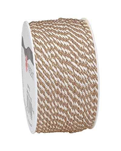 Präsent - Ruban de tartineur Taupe Blanc - Longueur 50 m - Largeur 2 mm