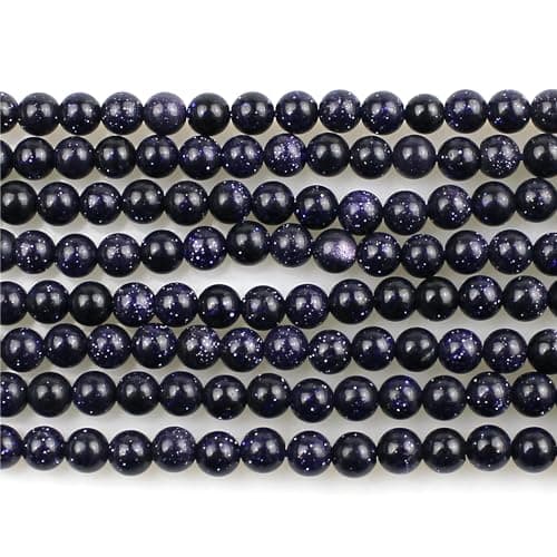 MJDCB 225pcs Petites Perles de Pierre 3mm Grès Bleu Pierres Précieuses Ronde Lisse en Vrac pour La Fabrication de Bijoux Bracelets Boucles D'oreilles Colliers Accessoires