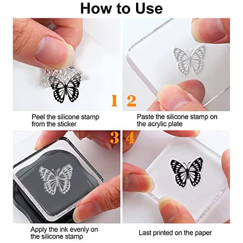 GLOBLELAND Fleur de Vigne Dentelle Tampons Transparents Décoratifs Flourish Papillon Silicone Transparent Timbre Joints pour la Fabrication de Cartes DIY Scrapbooking, 21x14.8cm/8.3x5.8inch
