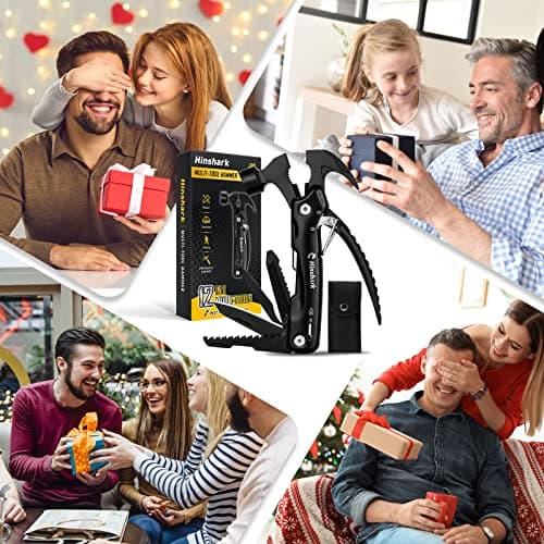 Hinshark Cadeau Homme, 12 en 1 Outil Multifonction, Idee Cadeau Homme Original Utile, Cadeau Anniversaire Homme, Cadeau Papa, Gadget Insolite Utile, Cadeau Fete des Peres Original, Cadeau Homme Noel