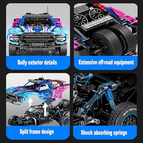 ZGZBLOCK Baja Trophée Kit de Construction pour Camion de Course MOC à l'échelle 1:12, modèle de Voiture de Collection, pour garçons à partir de 14 Ans, Adultes (1341 pièces)