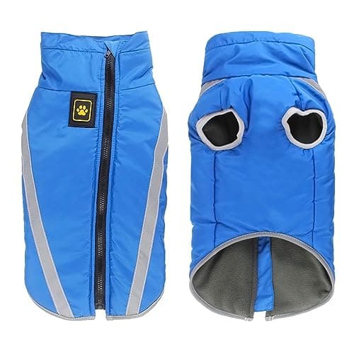Idepet Manteau de Chien imperméable Veste Chaude d'hiver, vêtements pour Animaux de Compagnie Coupe-Vent Tenue de Veste de Chien pour Petits Chiens de Taille Moyenne avec Trou de Harnais XL-6XL