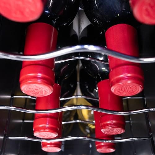 Cecotec Cave a vin Bolero GrandSommelier 1250 CoolCrystal. Cave à vin 12 Bouteilles avec refroidissement thermoélectrique et lumière LED à l'intérieur pour une meilleure conservation.