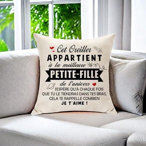 Hasodeo Cadeau Petite - Fille Original Housse de Coussin Décoration La Meilleure Petite - Fille de l'univers Cadeau pour Petite - Fille Anniversaire Fiançailles Nouvelle Année Cadeau (Petite - Fille)
