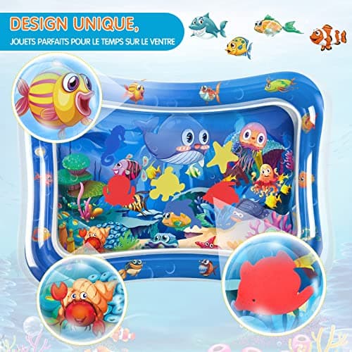Infinno Gonflable Tummy Time Mat Tapis de jeu d'eau pour bébé de qualité supérieure pour bébés et tout-petits Jouets pour bébé de 3 6 9 mois