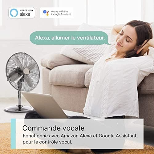 Tapo Prise Connectée WiFi, Prise Intelligente compatible avec Alexa et Google Home, 10A Type E, Contrôler le radiateur, la cafetière, la lampe à distance, aucun hub requis, Tapo P100(FR) 1 Pack