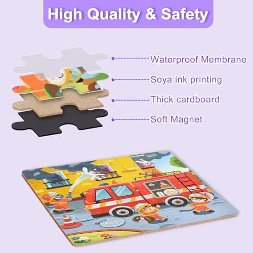 ASTARON Puzzles magnétiques pour Enfants, 16-20-25 pièces Puzzles magnétiques d'apprentissage pour Les Voyages, Jouets de Voyage, activités en Voiture et en Avion pour Les Enfants