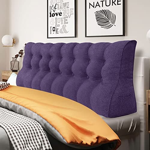 Rucener Coussins Triangulaires Gros Coussin Dossier Canapé Oreiller de Lecture Les Gros Coussin de Canapé Coussin Tete de Lit A Une Variété D'utilisations Violet 200 CM