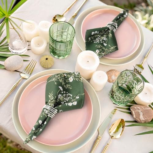 Arquiel Serviettes de Table Lot de 6, Serviettes en Tissu 100% Coton Doux et Confortable Réutilisables Serviettes pour Le dîner en Famille Mariage Cocktail Cuisine(45 cm x 45 cm)