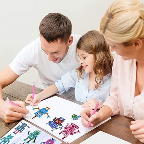 YGCHEN Diamond Painting Robot 5D Diamond Painting Autocollants Kits Enfants Peinture Diamant Voiture DIY Broderie Diamant pour Les Enfants et Les Débutants Adultes, 18 Pièces