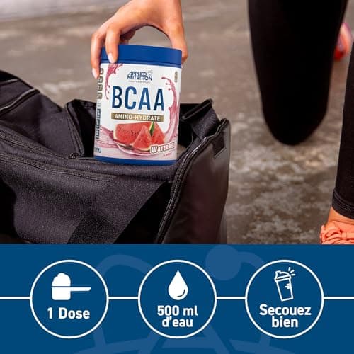 Applied Nutrition Amino-Hydrate BCAA en Poudre, Complément d'Acides Aminés à Chaîne Ramifiée, Poudre d'Acides Aminés Essentiels, Boisson Énergétique (450g, Orange & Mango)