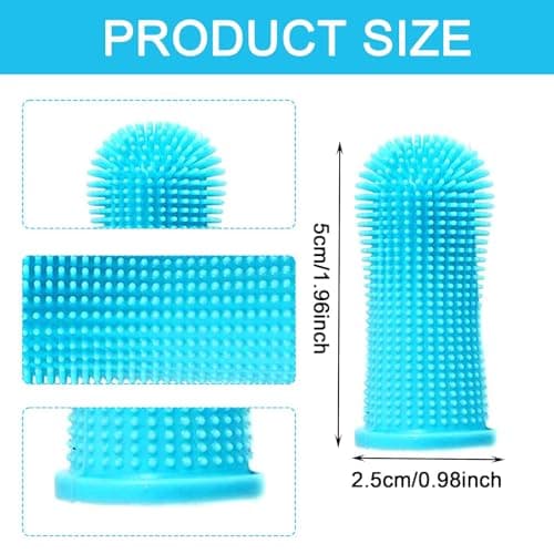 GWAWG 4Pièces Brosse a Dent pour Chien,Brosse a Dent Chien Silicone, Brosse a Dent Chat, Réutilisable Avec Boîte