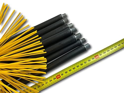 Kit de ramonage classique conduits gainés | Hérisson rond synthétique | Diamètre 250 mm | 9 cannes noires Ø 17 mm creuses | 9 * 1,4 m | Cheminées | Kibros 4KIT25NLO