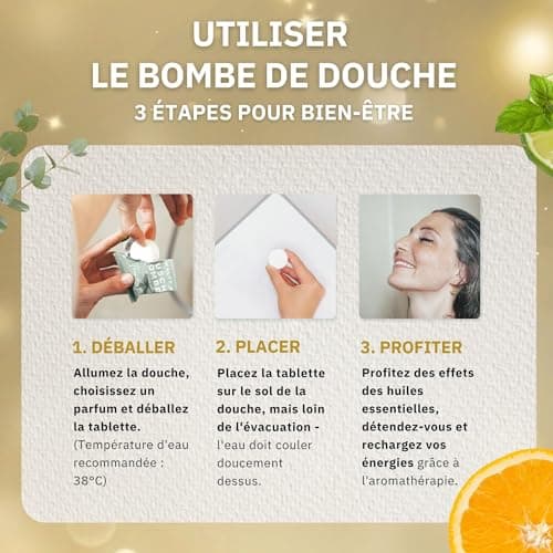 WALTZ 7 Set Bombes de Douche, 16 Sachet, 8 Senteurs, Aromatherapie, Calmant, Revigorant et Relaxant, Idee Cadeau Homme, Femme, Maman, Papa, Grand Mere, Coffret Beaute