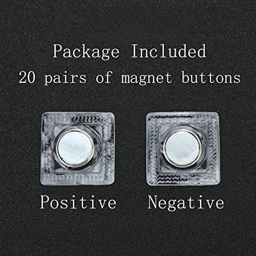 SyiXute 20 Paires Bouton Magnetique a Coudre,Boutons-Pression Magnétiques Invisibles à Coudre en PVC pour Sac à Main,Vêtements,Bricolage,15 mm