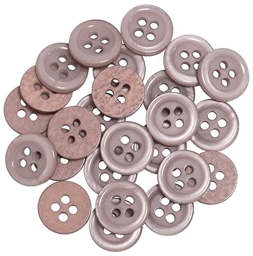 AERZETIX - C67938 - Lot de 25 Boutons à coudre ronds Ø11.5x2 mm à 4 trous 18L L18 avec bord - couleur cappuccino - en plastique - ouverture 1.8 mm - fashion mercerie couture vêtements décoration