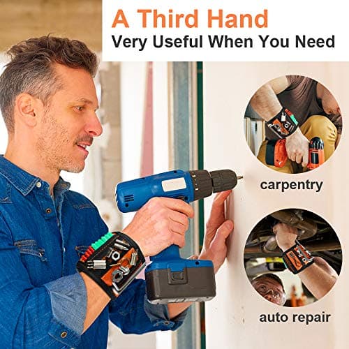 Cadeau Homme Original Bricolage Outillage - Idee Cadeau Homme Noel Gadget Insolite Utile Outil Multifonction, Cadeaux Papa Noel Bracelet Magnetique Homme, Cadeau Saint Valentin, Cadeau Fete des Peres