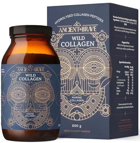 Ancient + Brave Wild Collagen 200g - Collagène marin sauvage en poudre - 100% de peptides de collagène hydrolysés (poisson) - Anti-âge, santé de la peau, des cheveux et des ongles