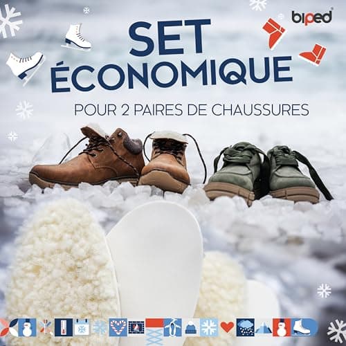 biped 2 paires de semelles en laine d'agneau - Semelles extra-épaisses en véritable laine d'agneau - Semelles chauffantes pour hommes et femmes z1015(39)