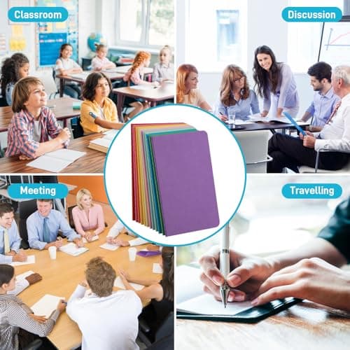 JIANTA Lot de 24 Carnet de Note A6, Blanc Carnet A6, Carnet de Notes A6 Journal Bloc-notes A6 avec Couverture en Papier Kraft 12 Couleurs pour Notes, Écriture, Bureau, Budget, Liste, École, Collège