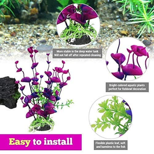 Plantes vertes artificielles en soie, Poissons Simulation Vivante Créature de Plante Aquarium Paysage Décor d'herbe, Non toxique et sans danger pour tous les poissons et les animaux domestiques.