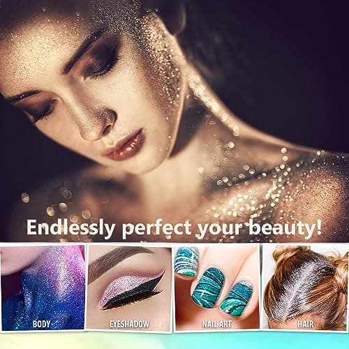 Gris Argenté Paillettes Ultra Fines, 140g en Résine Paillettes Métallique pour époxy, Gobelets, Bougies, Arts de la Peinture, Cheveux, Visage, Corps, Yeux, Nail art, Festival