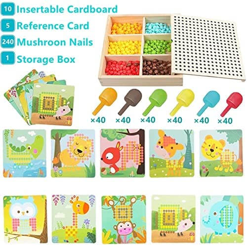 SunAurora Jeu de mosaïque pour enfants, avec 240 perles à emboîter, jeu éducatif créatif pour garçons et filles à partir de 2 ans
