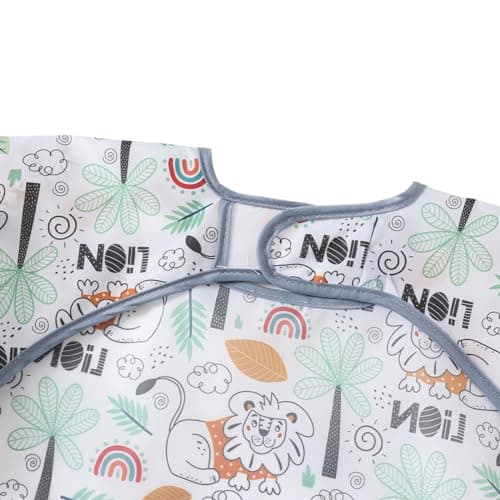 HaimoBurg Lot de 5 Etanche Bavoir à Manches Longue pour Bébé alimentation Imperméable Blouse Tablier 3 a 24 Mois (5 Pcs Set C)
