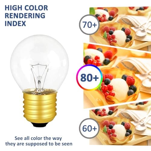 Caldarax Ampoule de Four Dimmable, Edison E27 G45, 71MM * 45MM, Résistant Jusqu'à 300 Degrés, 410LM, AC 220V, 2700K Blanc Chaud, Ampoule P45, pour Four, Fours Grill, Lampes à Lave, Lot de 2