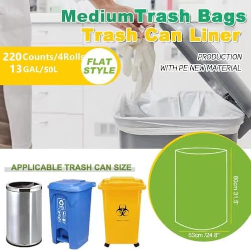 SWIHELP Sac Poubelle 50 Litres 160 unité Sac Poubelle Ultra Resistant,ménages, déchets de jardin dans la cuisine, le bureau, la maison