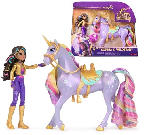 Unicorn Academy - L'Ecole des Licornes - Licorne Wildstar + Poupée Sophia - Licorne, Poupée Et Accessoires À Collectionner - Jouets Inspirés De La Série L'Ecole des Licornes - Jouet Enfant 4 Ans et +