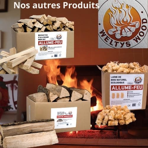 WELTYS WOOD 10 kg Bois de Chauffage Sec Qualite Premium Entre 30 et 33 cm