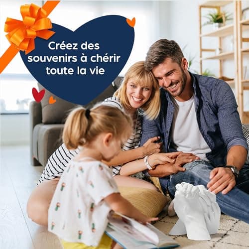 Niimo Kit Moulage Main Couple - Idée Cadeau Femme, Idée Cadeau Homme, Cadeau Couple, Cadeau Mariage Personnalisé, Cadeau Maman, Kits de Moulage et d'Empreintes, Moule Main Couple, Kit Moulage 3D