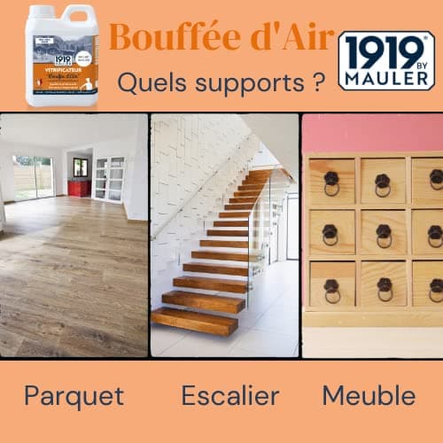 1919 BY MAULER - Vitrificateur parquet & escalier qualité pro - 2,5L - Aspect Cire Incolore : protection taches, rayures, usure longue durée, très faible odeur
