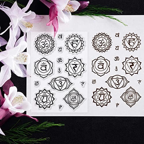 craspire Yoga Clear Stamps Mandala Yoga Om Symboles Transparent Silic1 Tampon Tampon en Caoutchouc pour Scrapbooking Anniversaire Album Photo Thanksgiving Card Making 4.3 x 6.3 x 0.1 Pouces