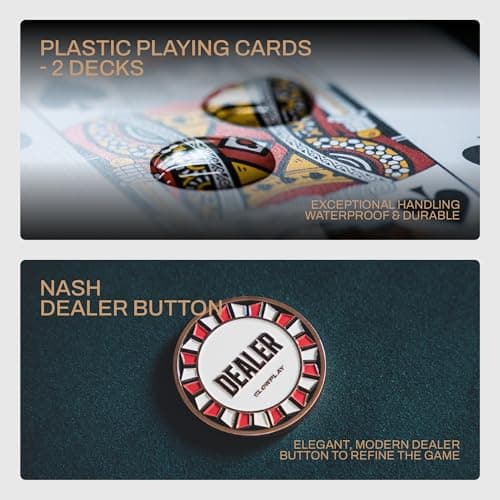 SLOWPLAY Nash Poker Set, jetons de Poker en céramique 500 PCS [avec Valeur]| Malette de Poker Texas Holdem, Coffret de Poker | avec Cartes de Poker, Bouton Dealer