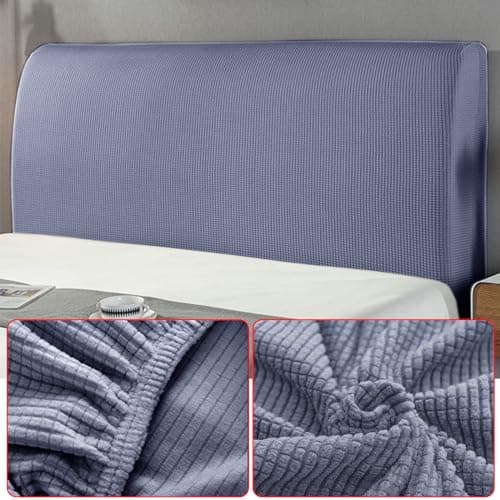Yidaxing Housse de Tête de Lit, Extensible Housse de Protection pour Tête de Lit Élastique Lavable Velours Facile a Installer Couverture de Tête de Lit Simples Doubles 180-200cm,Gris Profond