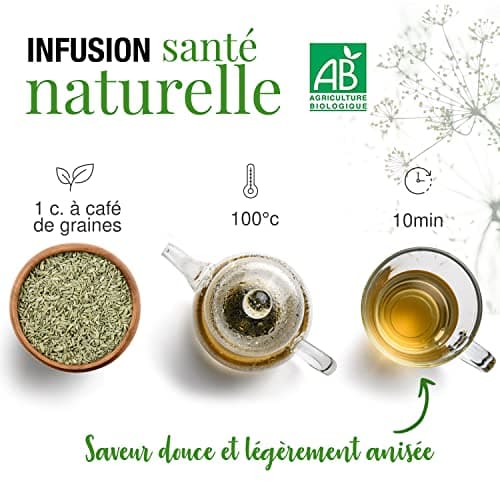 ORIGEENS INFUSION GRAINES DE FENOUIL BIO 200g | Tisane allaitement bébé, lactation et digestion difficile | Graine de Fenouil Bio pour thé en vrac