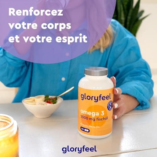 Oméga 3 2000mg Huile de Poissons Sauvages, 260 Gélules, Fortement Dosé avec 660mg EPA et 440mg DHA, Contribue à une Fonction Cardiaque et Cérébrale Normale*, Complément Alimentaire, Sans Additifs