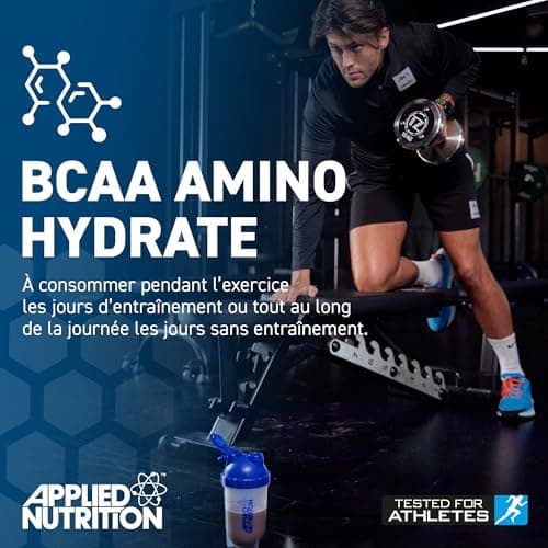Applied Nutrition Amino-Hydrate BCAA en Poudre, Complément d'Acides Aminés à Chaîne Ramifiée, Poudre d'Acides Aminés Essentiels, Boisson Énergétique (450g, Orange & Mango)