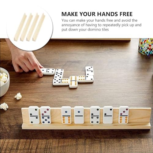 Yardwe 4 Pièces Socle Minotaure Porte-dominos en Bois Support De Dominos De Train Mexicain Titulaire De Cartes à Support De Rami Plateau en Dominos Accessoires Dominos Bureau Plate-Forme