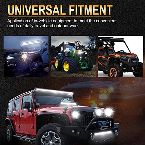 SKYWORLD 115cm 45" 612W Straight LED Light Barre avec 12V câblage kit, Barre d'éclairage LED, Barre Lumineuse LED pour Offroad véhicules Voiture camions ATV SUV 4x4, 6000K feu antibrouillard