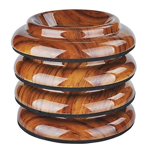 Lot de 4 protections antidérapantes pour roulettes de pied de piano vertical - Par KingPoint - En plastique ABS palissandre