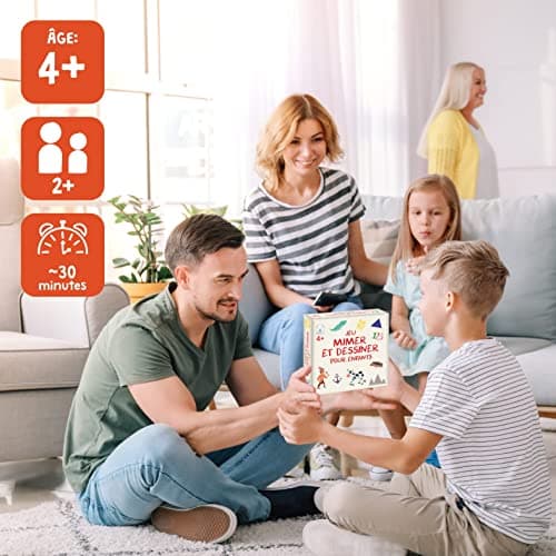 KANGUR Jeu Mimer et Dessiner pour Enfants Jeu de Plateau Familial Jeux de Société pour Enfants et Adultes dès 4 Ans