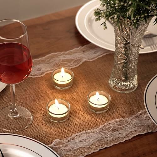 BELLE VOUS Photophore Verre Transparent (Lot de 24) - 4,5 cm de Diamètre et 2,5 cm de Hauteur - Bougeoir Verre pour la Décoration, Les Mariages, Les Fêtes et Les Décors de Table