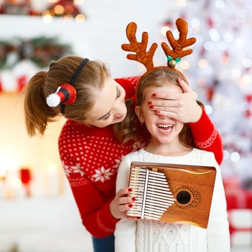 Kalimba 17 Clés Pouce - Piano à Doigts Portable Mbira Sanza Instrument Marimbas de Musique Professionnel avec Étui de Protection Instruction D'étude Marteau D'accord Cadeau Pour Enfants Adultes